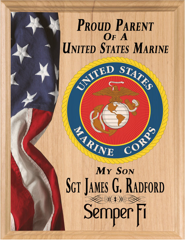 Proud Marine Parent Sign Personalized Marine Corps Family Sign