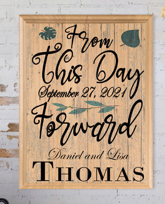 Personalized Wedding Gift Name Sign for Couple with Established Date Wall Art