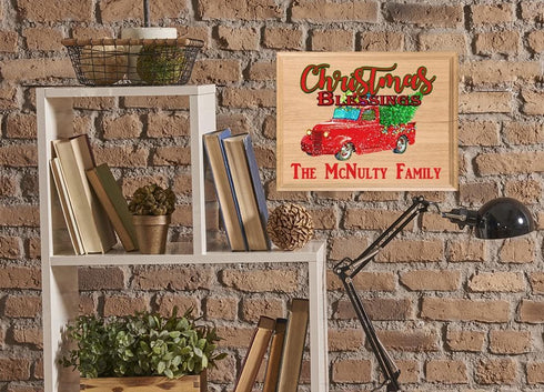 Christmas Red Truck Decoration PERSONALIZED Family Name