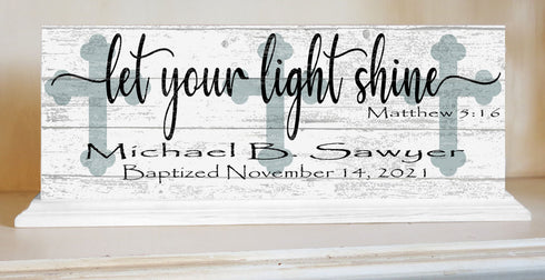 Baptism Gift Personalized Keepsake Present Let Your Light Shine