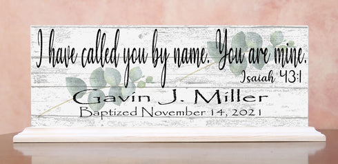 Baptism Gift Personalized Plaque For Boys Or Girls I Have Called You By Name Bible Verse With Child's Name Date
