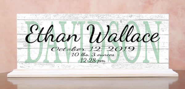 New Baby Announcement Sign Personalized Gift