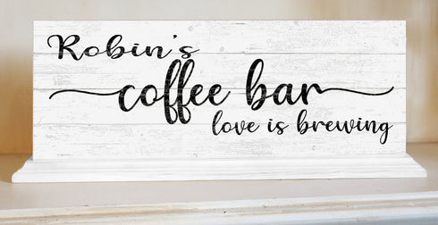 Personalized Love Is Brewing Coffee Bar Sign Coffee Bar Sign