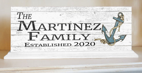 Personalized Family Name Sign Nautical Coastal Décor