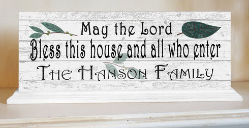 Personalized Family Welcome Sign Bless This House And All Who Enter