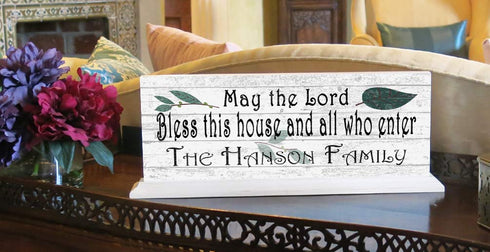 Personalized Family Welcome Sign Bless This House And All Who Enter