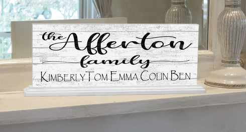 Family Name Sign With Parent's & Children's Names Personalized