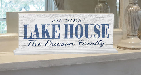 Personalized Lake House Sign With Family Name & Established Date
