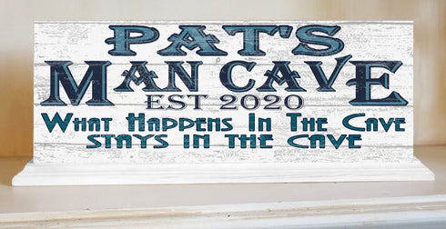 Man Cave Sign PERSONALIZED With Name Custom Gift For Son, Father, Husband Or Grandpa