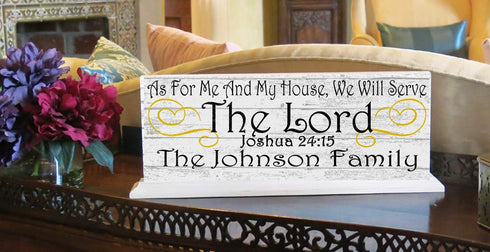 As For Me And My House We Will Serve The Lord Sign Personalized With Family Name