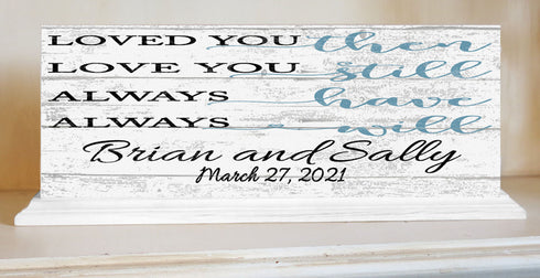 Personalized Anniversary Sign or Wedding Gift With Names and Date - Loved You Then Love You Still Always Have Always Will