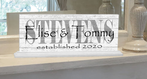 Personalized Wedding Gift or Anniversary Custom Family Established Sign Name & Est. Date