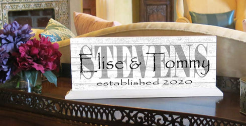 Personalized Wedding Gift or Anniversary Custom Family Established Sign Name & Est. Date