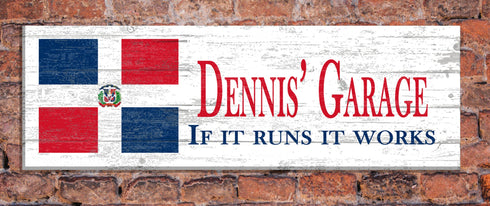 Custom Dominican Flag Sign with Names or Established Date