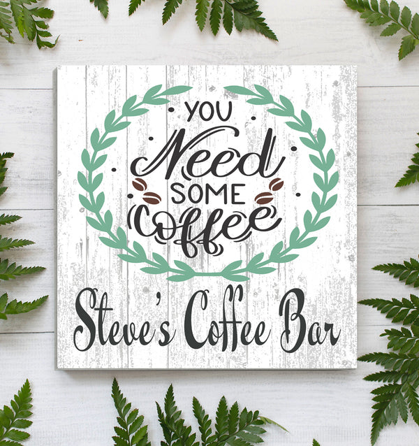 Coffee Bar Sign For Kitchen or Office Personalized