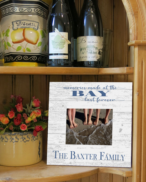 Bay Home Frame With Printed Photo - Memories Made At The Bay Last Forever