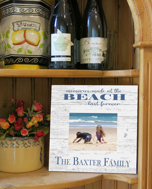 Custom Beach Theme Frame with Printed Picture Memories Made at The Beach Last Forever