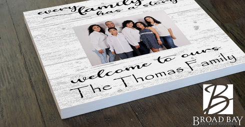 Every Family Has A Story Welcome To Ours Photo Frame Alternative with Printed Picture