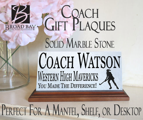 Field Hockey Coach Gift Plaque Custom Team Award For Great Coaches