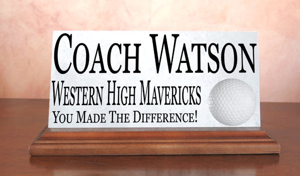 Golf Coach Gift Plaque Custom Team Award For Great Golf Coaches