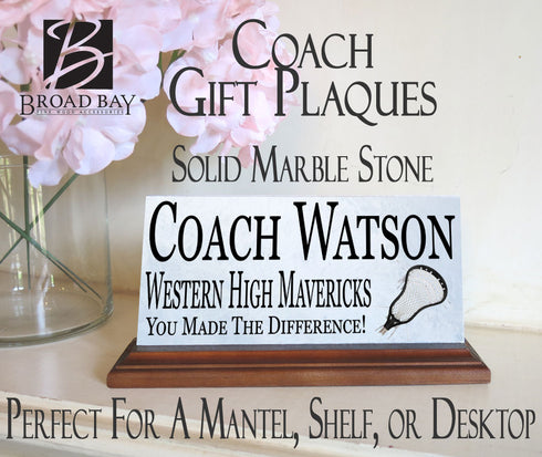 Lacrosse Coach Gift Plaque Custom LAX Team Appreciation Award For Great Coaches