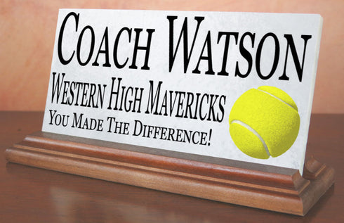 Tennis Coach Gift Plaque Custom Team Appreciation Award For Great Coaches