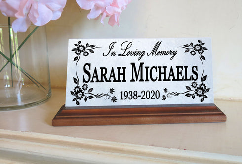 Loved One Memorial Stone Plaque for Indoor Shelf or Mantel Remembrance Sign