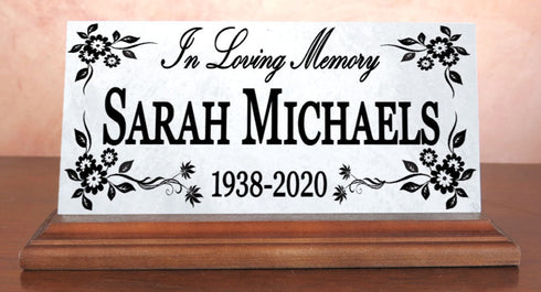 Loved One Memorial Stone Plaque for Indoor Shelf or Mantel Remembrance Sign