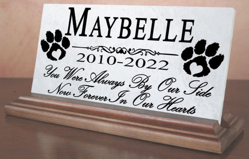 Dog Memorial Plaque Stone Plaque for Shelf Or Mantel Personalized Name & Date