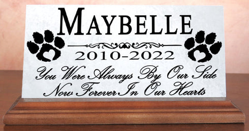 Dog Memorial Plaque Stone Plaque for Shelf Or Mantel Personalized Name & Date