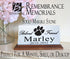 Dog Memorial Plaque Keepsake Sign for Shelf Or Mantel Personalized Pet Name & Date