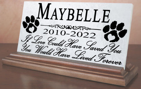 Pet Memorial Plaque Sign for Shelf Or Mantel Personalized Pet Name & Date