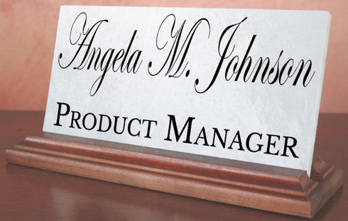 Custom Nameplate - Solid Marble - Personalized Desk Name Plate