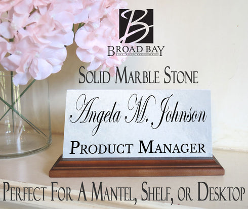 Custom Nameplate - Solid Marble - Personalized Desk Name Plate