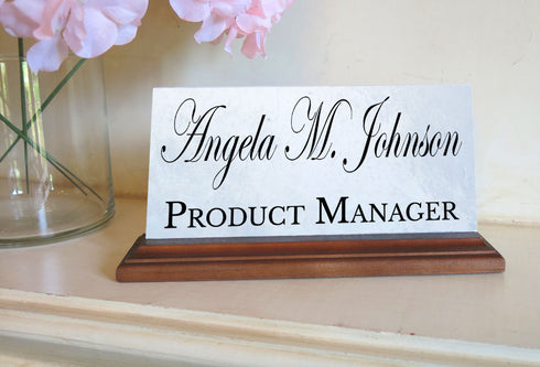 Custom Nameplate - Solid Marble - Personalized Desk Name Plate