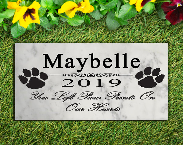 Personalized Dog Memorial Stone You Left Paw Prints On My Heart