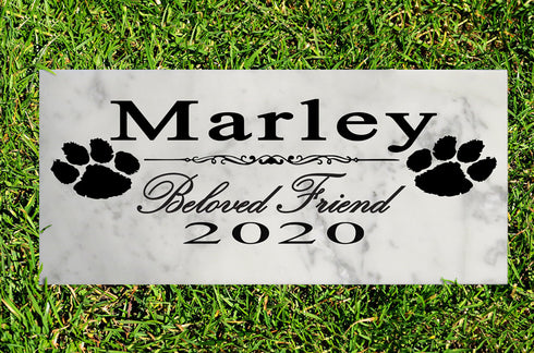 Dog Memorial Stone Grave Marker Personalized Name & Date