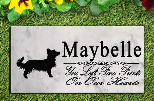 Australian Terrier Memorial Stone Personalized Garden Plaque Grave Marker You Left Paw Prints On Our Hearts