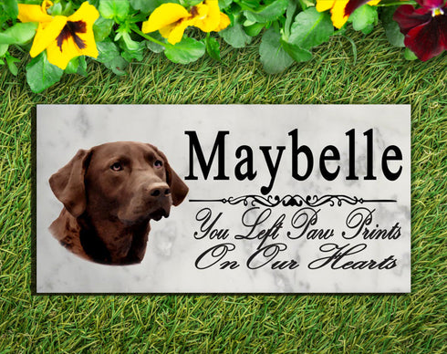 Chocolate Lab Memorial Stone Dog Grave Marker Labrador Garden Plaque