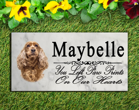 Cocker Spaniel Memorial Stone Dog Grave Marker Pet Garden Plaque