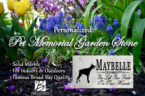 Doberman Pinscher Memorial Stone Personalized Dog Garden Rock Grave Marker Outdoor or Indoor