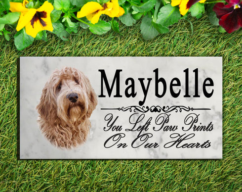 Labradoodle Memorial Stone Dog Grave Marker Custom Garden Plaque