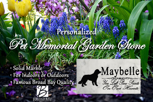 Newfoundland Memorial Stone Personalized Dog Garden Rock Grave Marker Outdoor or Indoor