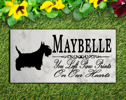 Scottie Memorial Stone Personalized Scottish Terrier Dog Garden Plaque Grave Marker