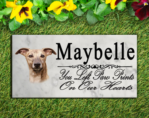Whippet Memorial Stone PERSONALIZED Dog Garden Rock Grave Marker Outdoor or Indoor