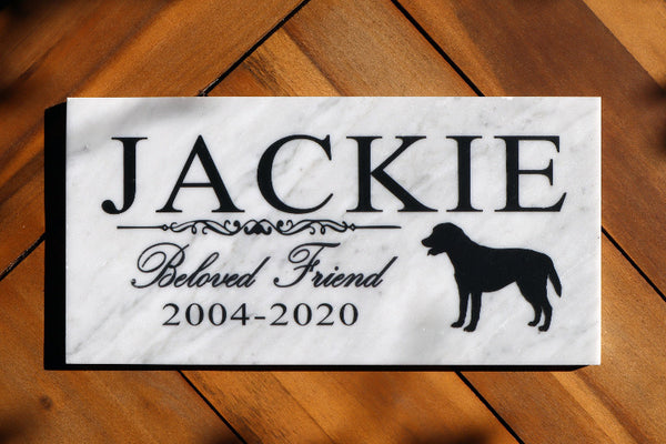 Dog Memorial Stone Personalized Marker Choose Your Breed Marble Grave Headstone