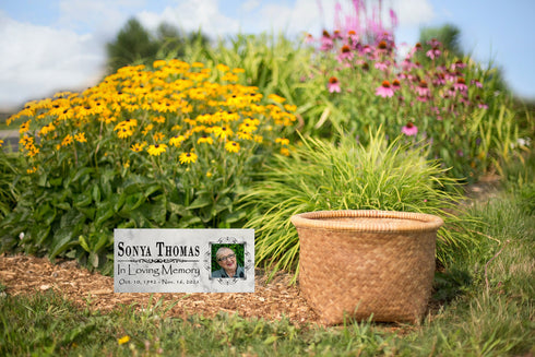 In Loving Memory Memorial Stone With Picture of Loved One Loss Gift Custom Photo Memory Plaque 12" x 6"