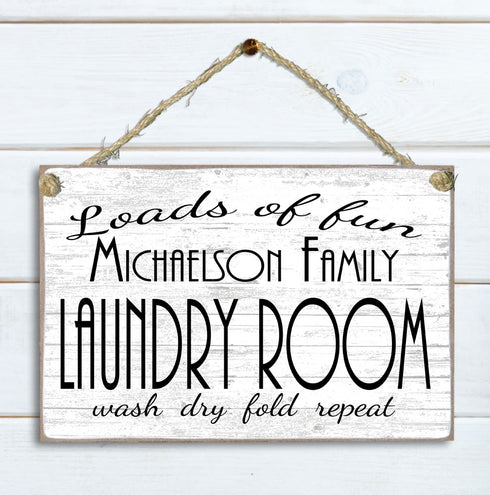 Personalized Laundry Sign Laundry Room Decoration Customized Wash Dry Fold Rinse Repeat