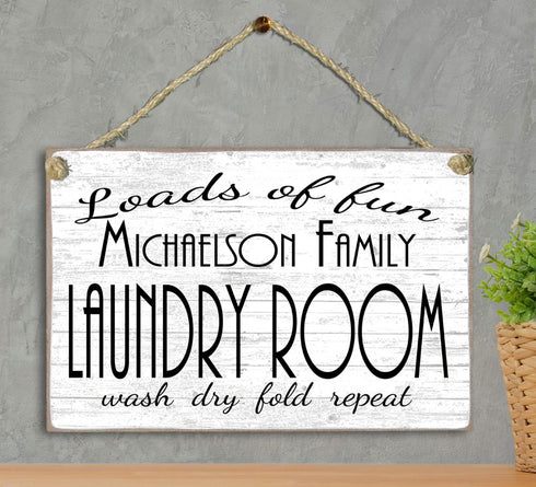 Personalized Laundry Sign Laundry Room Decoration Customized Wash Dry Fold Rinse Repeat