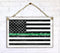 Thin Green Line Flag Sign Personalized Name Gift For Military Family